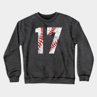Vintage #17 Baseball Laces Baseball Mom Jersey Love Baseball T-shirt Crewneck Sweatshirt